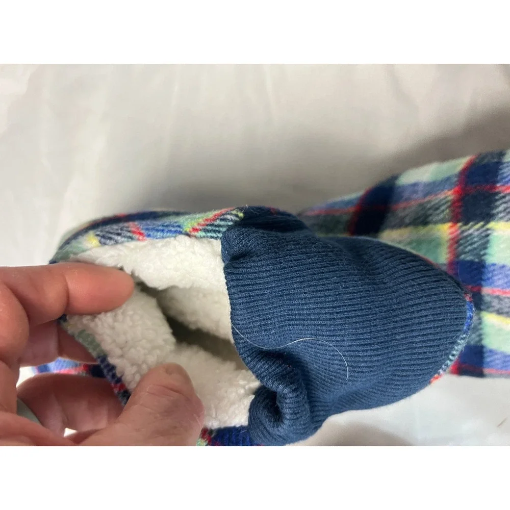 Old Navy Plaid Fleece Slipper Socks Bundle 2 Pairs Buffalo Check Tartan Grippers